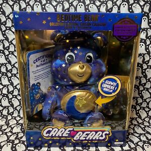 Care Bear Bedtime Bear Collectors Edition Navy Blue Gold Stars Glow Lights Up