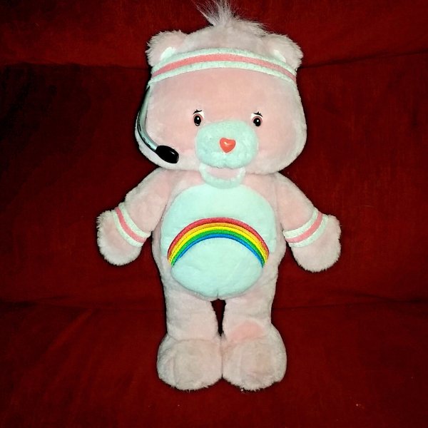 Care Bears FIT 'N FUN CHEER BEAR 16" Workout Exercise Plush 2004 Play Along