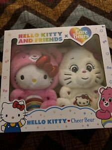 Hello Kitty and Friends x Care Bears Cheer Bear Sealed Box Set 2 Plush FreeShip