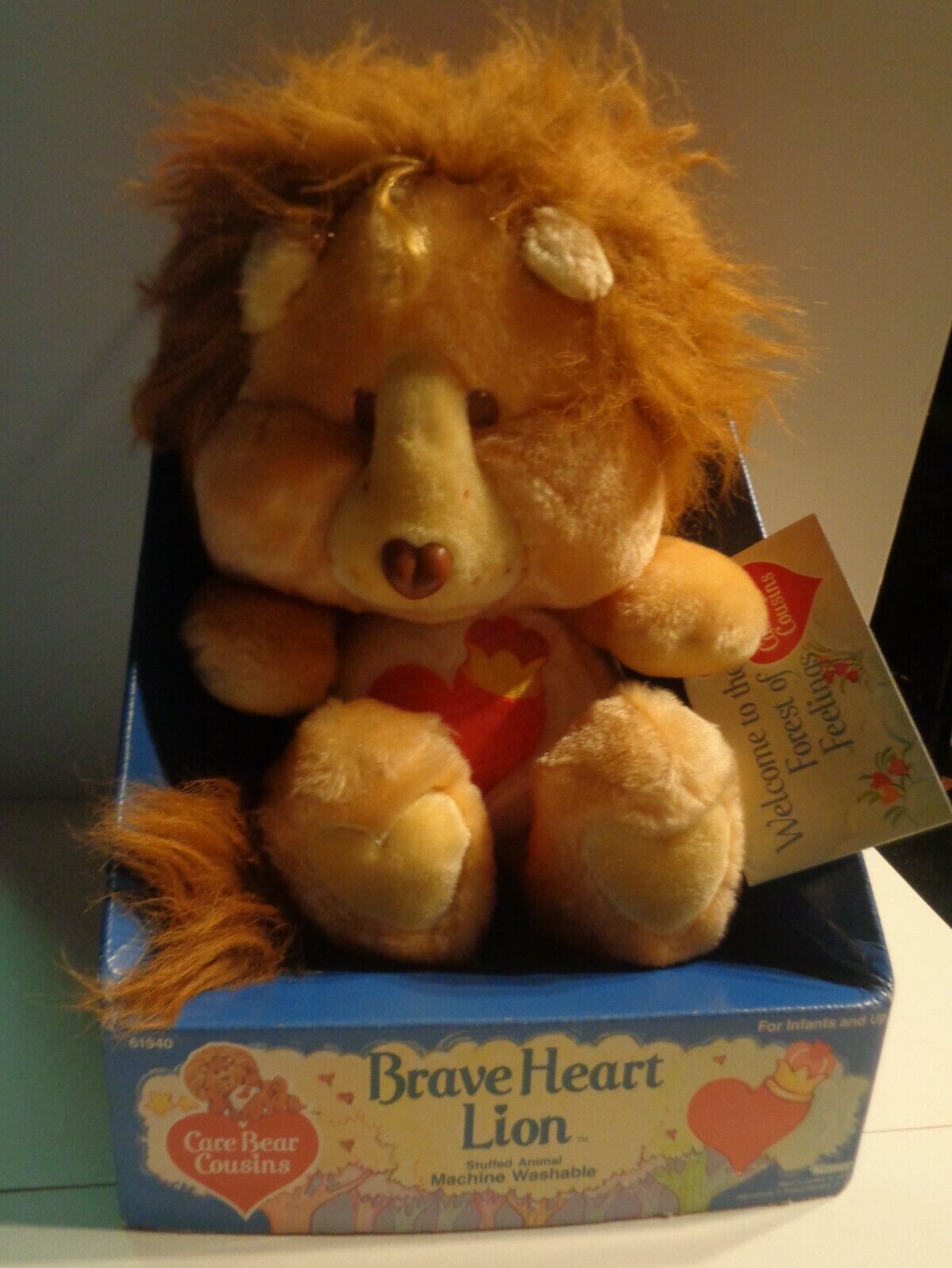 VTG 1984 Kenner Care Bear Cousins Brave Heart Lion Plush 13” Tags WITH BOX CIB