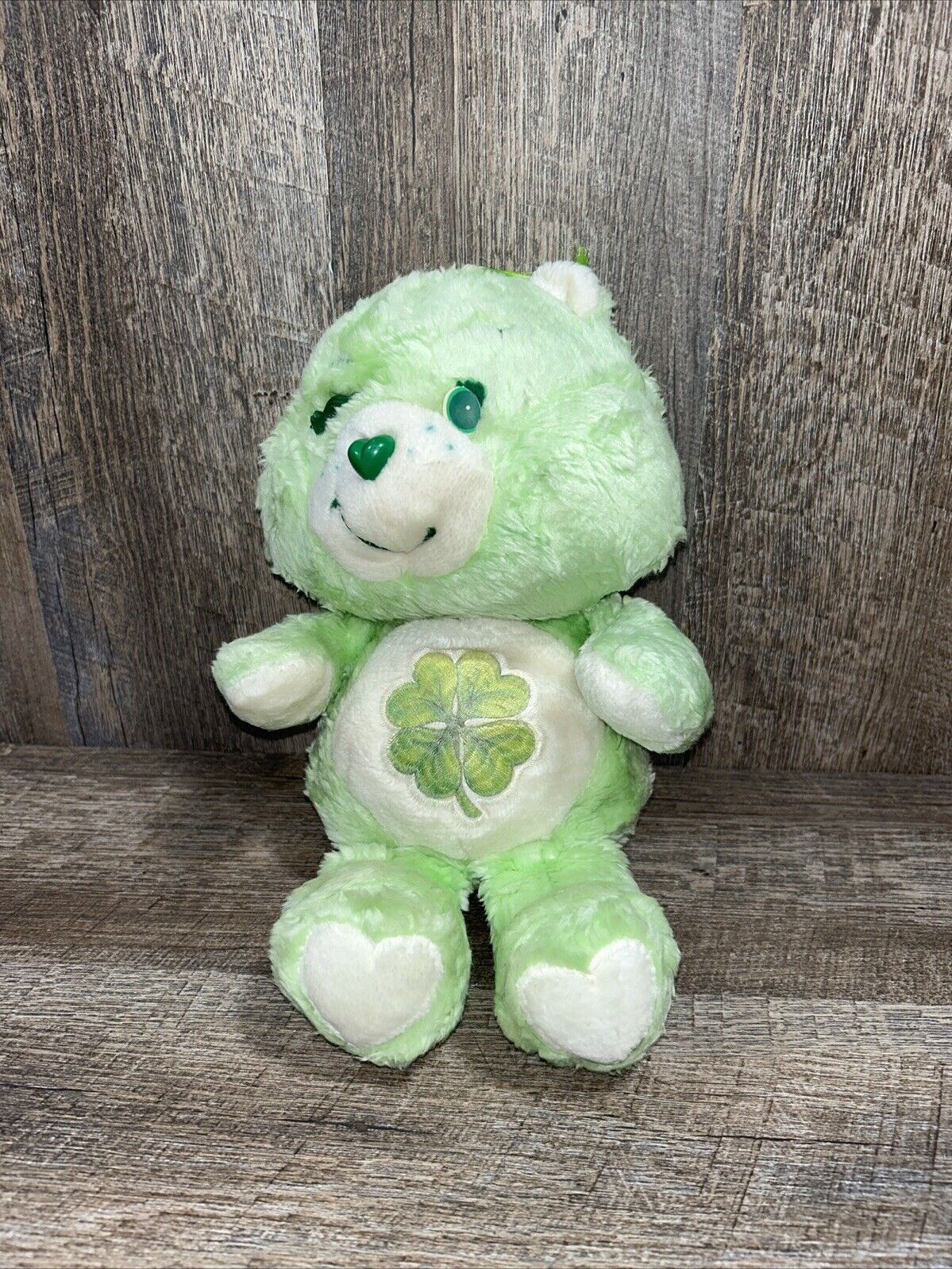 Vintage Kenner 1983 80s Care Bear Good Luck Plush 13" Green Lucky Shamrock