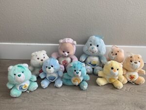 Vintage Lot of 9 Care Bears Plush 80s Kenner Stuffed Animals 1980s