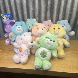 VTG Lot Of 9 Care Bears Wish Sunshine Good Luck Grumpy Friend Plush Stuffy