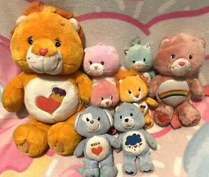 Lot of 8 Vintage Care Bears Plush 2002/2003 8”-13” (See Photos)