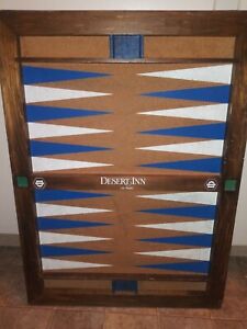 Vintage Desert Inn Hotel Crisloid Backgammon Board, Large Wood, Las Vegas, NV..