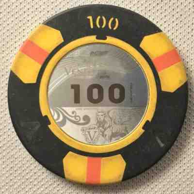 The Venetian Casino Resort Hotel (Macau/Macao) 100 HKD Poker Chip, Circulated