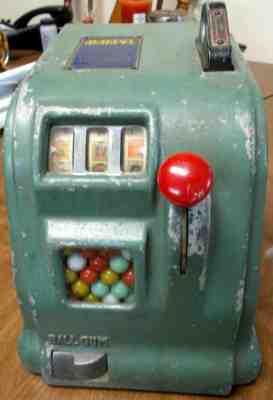 1930's Marvel One Cent Cigarette Slot Trade NO RESERVE and it WORKS