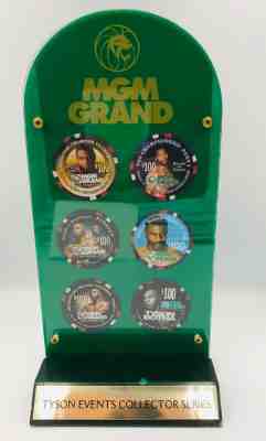 RARE Mike Tyson MGM Grand Las Vegas Boxing GENUINE $600.00 Casino Chip Set!