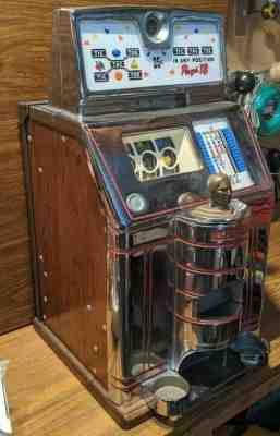 VINTAGE JENNINGS 25 CENT TIC TAC TOE STANDARD CHIEF SLOT MACHINE ORIGINAL ESTATE