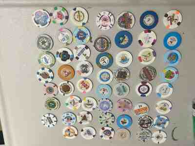 Lot of 55 $1 Casino Chips - Vegas CA And Others - Paulson, House Mold, Chipco