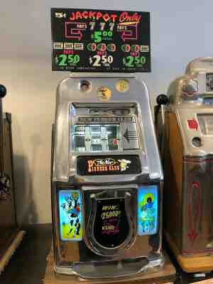 1950's Mills New Pioneer Club Casino Nickel 5 cent Slot Machine Las Vegas