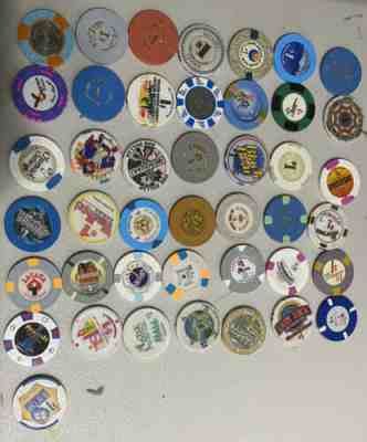Lot of 43 $1 CASINO Chips - Las Vegas And Others - Paulson, Ceramic, Other Molds