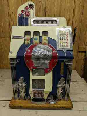 Antique Mills 1932 Roman Head 5¢ Vintage Slot Machine 