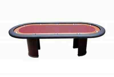 96" Poker table 10 player half moon legs, NEW speed cloth color choices !!
