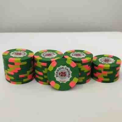 38-$25 Denom Scandia Casino Norway Paulson PAUL SON Clay Poker Chips