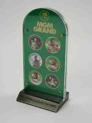 Display w/ 6 Mike Tyson MGM Grand Boxing $25 Casino Chips