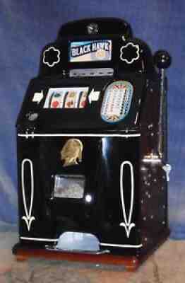 JENNINGS 10c BLACK HAWK antique slot machine, ca 1946