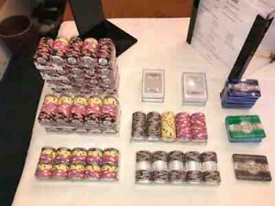 830 Pcs. Paulson Poker Chip, Top Hat & Cane + 22 Tile WHTC, Tournament Set/Case+