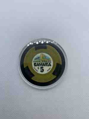 Sahara - $5 Casino Chip - *3rd Issue* - *1950's* -  Rare Obs R9 Z8  - Las Vegas