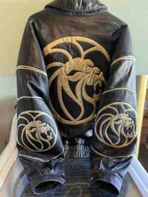 MGM Grand Casino RARE black and gold logo boxing leather coat