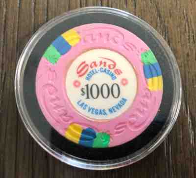  ?¡  ?  Las Vegas Nevada Casino Chip  $1000 Sands E9966 1970s 15th issue RAREð??³