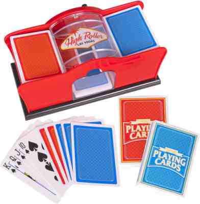 Deluxe Manual Card Shuffler 2 Deck Blackjack Poker Hand Crank Casino Equipment