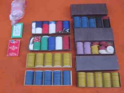 Vintage lot of 700 poker chips/Fireside, Bicycle and others