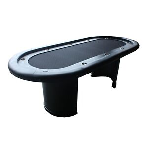 INO Design 96" Oval Black Waterproof felt Racetrack Texas Holdem Poker Table