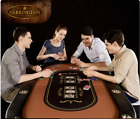 Foldable Poker Table Texas Holdem Game Casino Legs Cup Holders Metal 10 Player