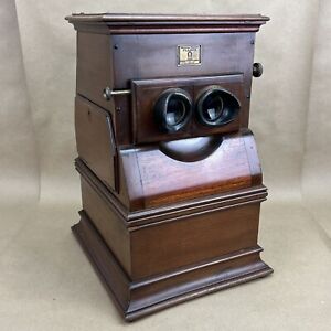 Stéréoscope Magnétique Planox W/ 120 Slot Carousel Antique Stereo Viewer