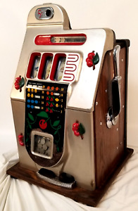 Vintage Mills Novelty Co Black Red Cherry 5 Cent Antique Slot Machine VIDEO 1950