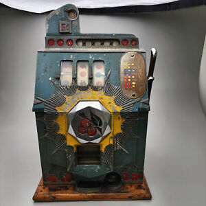 Vintage 5c Mills Bursting Cherry Slot Machine - Antique Needs Restored