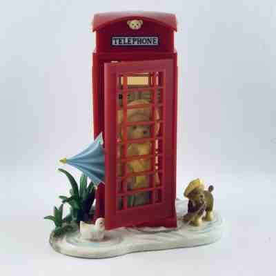 NIB CHERISHED TEDDIES RARE CHLOE PHONE BOOTH 109241 RETIRED EUROPEAN EXCLUSIVE