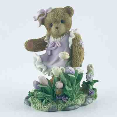 NIB CHERISHED TEDDIES RARE MADALYN 4004805 EUROPEAN EXCLUSIVE TULIPS FIGURINE 