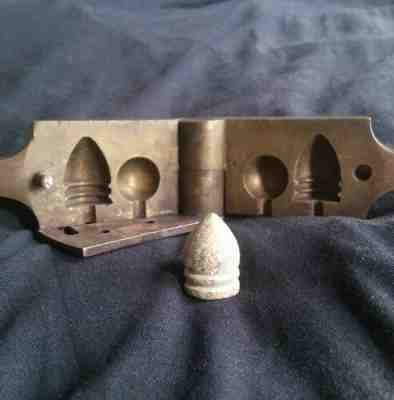 Extremely  Rare Civil War Brass Bullet Mold and #642 Hall Variant-Merrill 