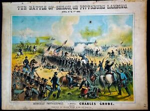 *INCREDIBLE* and *SUPER RARE* BATTLE OF SHILOH 1862 COLOR LITHO SHEET MUSIC