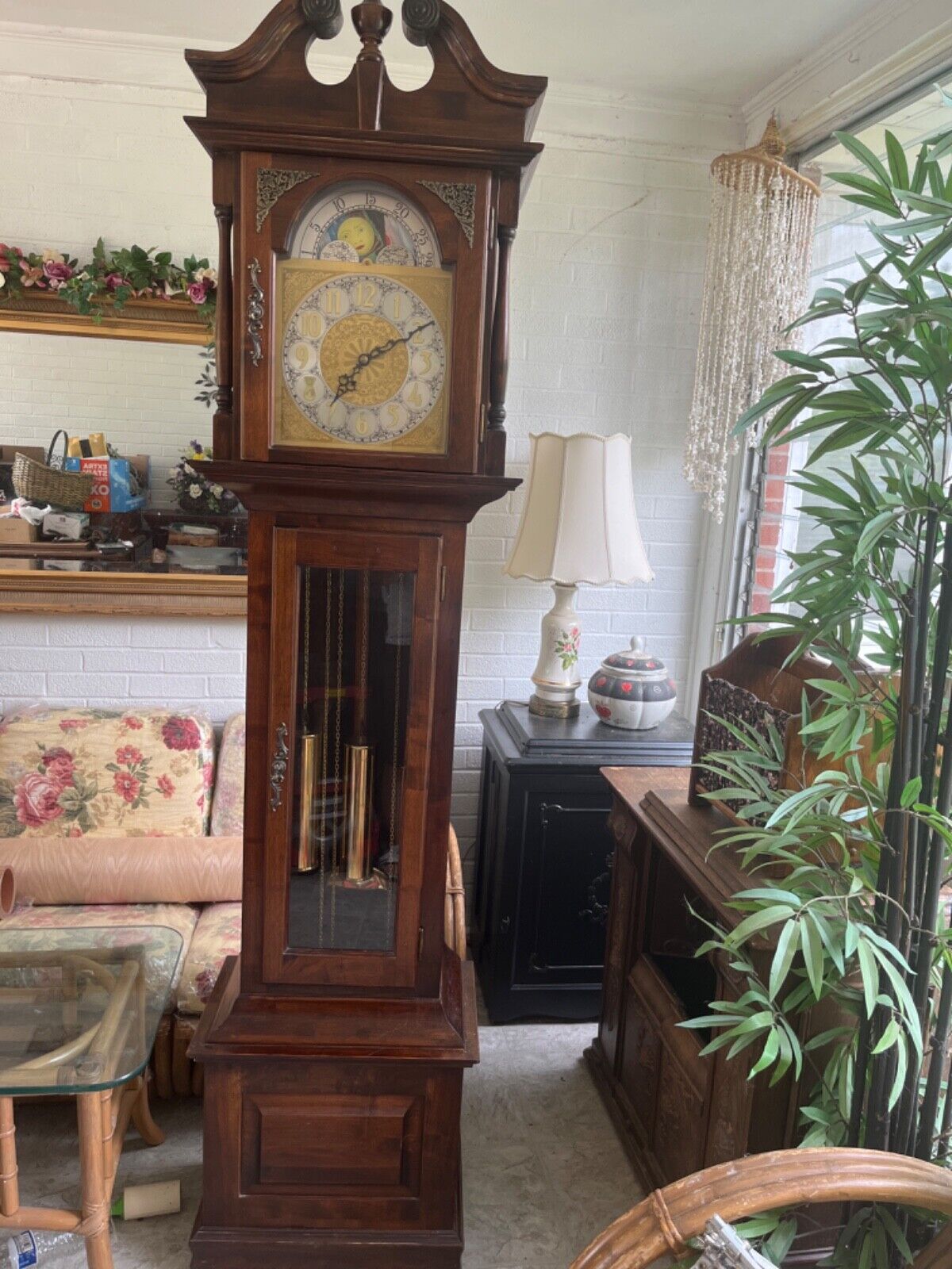 Vintage Emperor Grandfather Clock w/German Jauch Movement RUNS GREAT