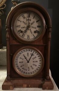 Working Antique 1868 Welch Spring and Co Calendar Mantle Clock ~ B.B Lewis