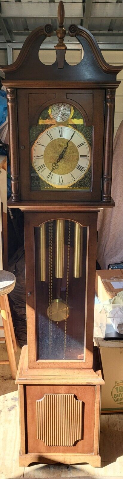 Vintage Early 1900s Ridgeway Grandmother Clock Mahogany Made in Germany