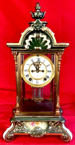 ANSONIA ROYAL BONN "CRYSTAL REGULATOR No 4" MANTLE CLOCK~ RUNNING AND STRIKING!!