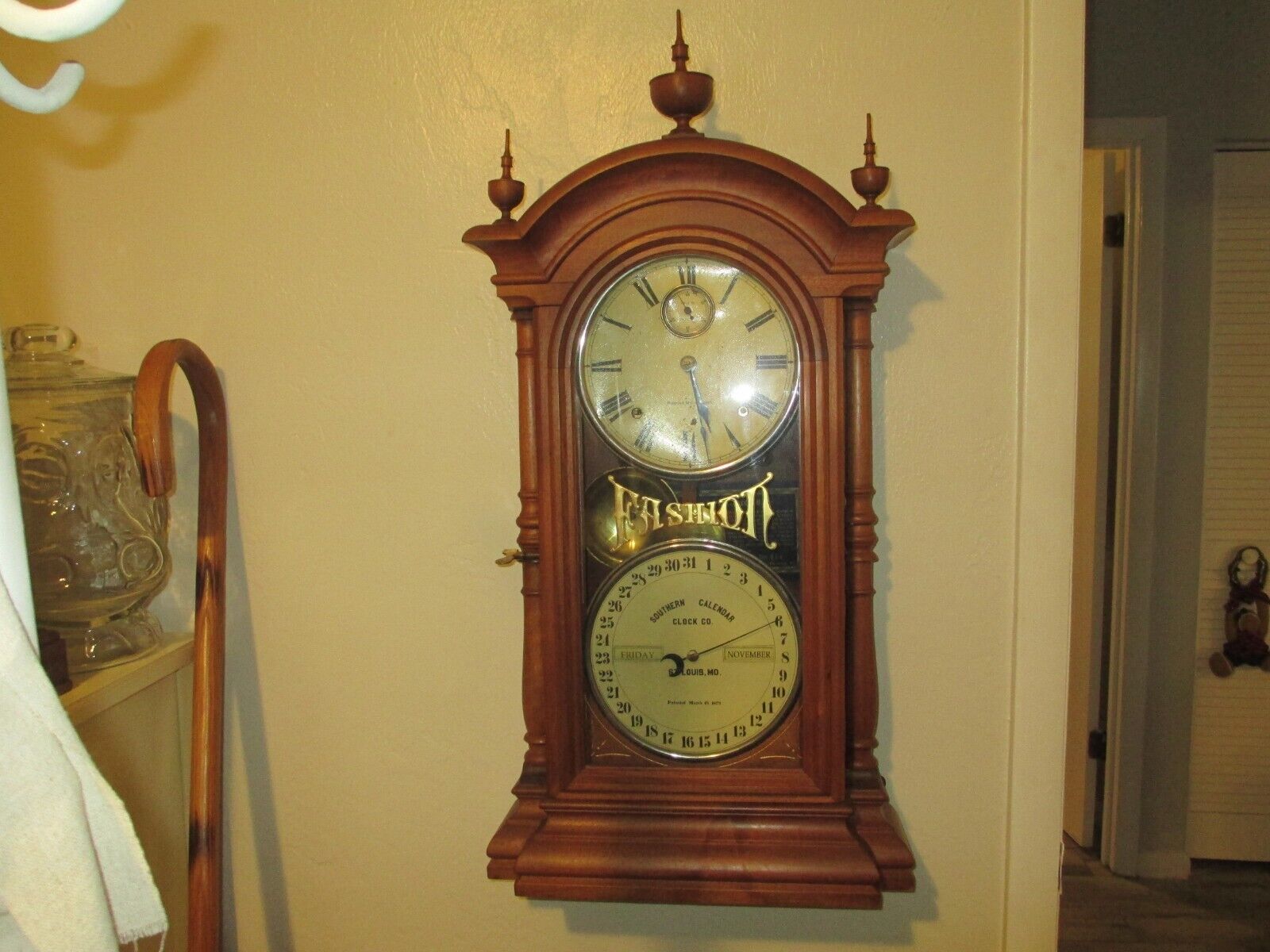 SETH THOMAS 1879 FASHION SOUTHERN CALENDAR WALL/SHELF CLOCK