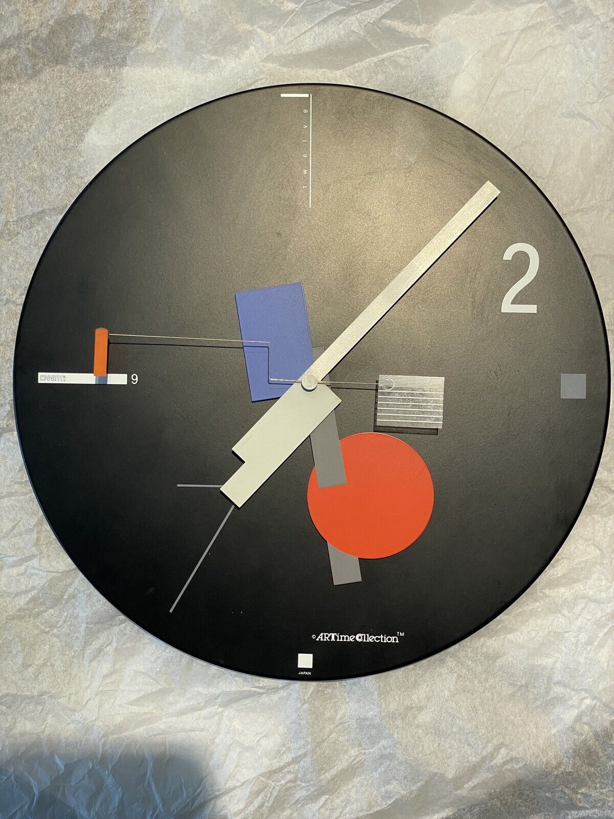 Nicolai Canetti Kinetic Post Modern Sculpture Wall Clock