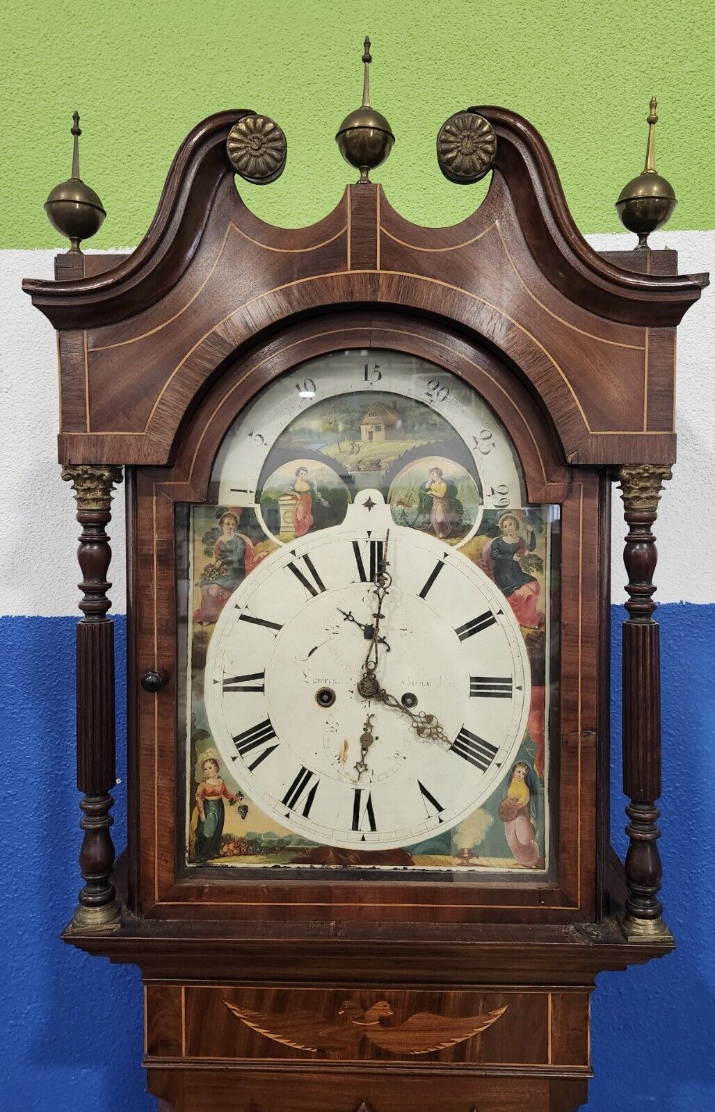 Mahogany George IV Longcase Grandfather Clock by W. Nicholas of Birmingham