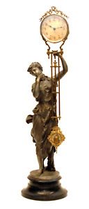 ANTIQUE ANSONIA FIGURAL JUNO SWING CLOCK