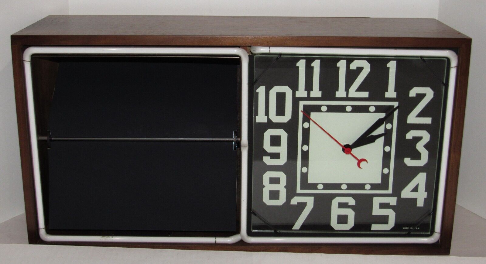 Vintage Action AD Clock Neon Advertising Clock with Rotating Flipping Ad Wheel