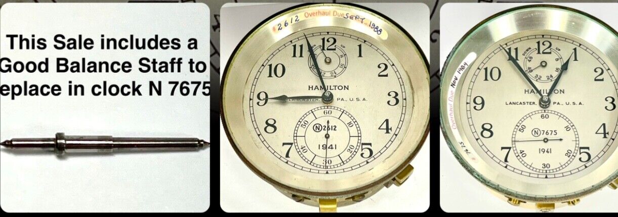 Lot of 2 Hamilton 21  Chronometer Clocks - Not Running