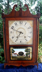 Antique Circa 1815-1820 Chauncy Ives Pillar & Scroll Mantle Clock - Must See