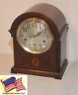 RESTORED SETH THOMAS ANTIQUE PETITE WESTMINSTER CHIME CLOCK 96-1928 IN MAHOGANY