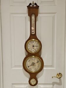 Antique 1947 CHELSEA Clock Co. Weather Station Wall Barometer Thermometer Clock