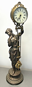 ANSONIA "JUNO" TIN CAN SWINGER MANTLE CLOCK ~ RUNNING~ ORIGINAL~SIGNED MOVEMENT